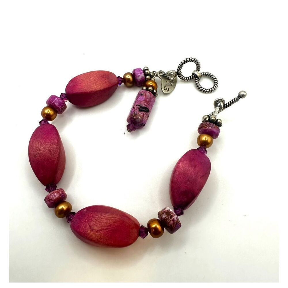 Pink beaded bracelet - Picture 4 of 10